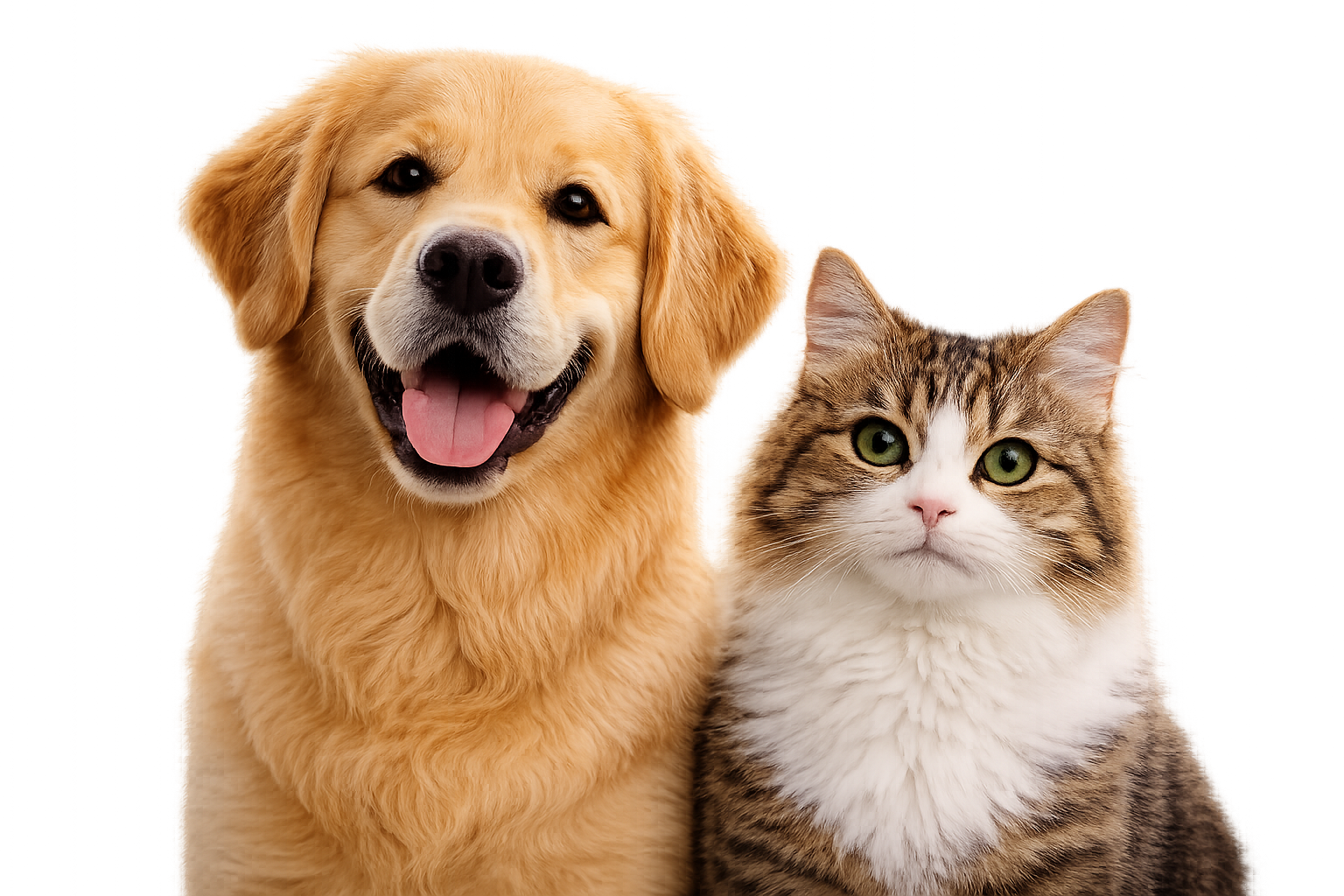 Golden Retriever e gato juntos